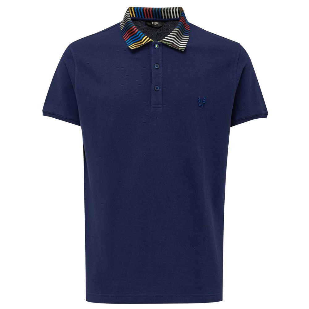 Blue Cotton Polo Shirt