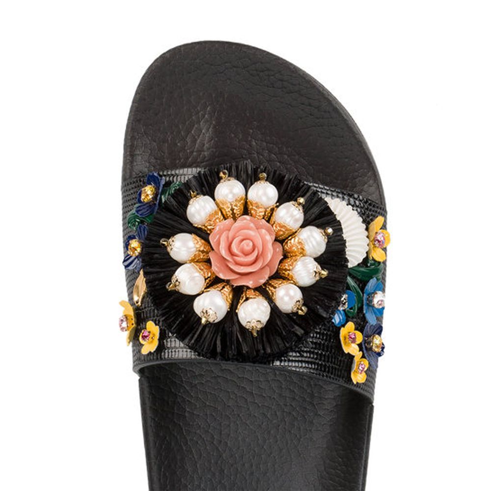 Black Cotton Sandal