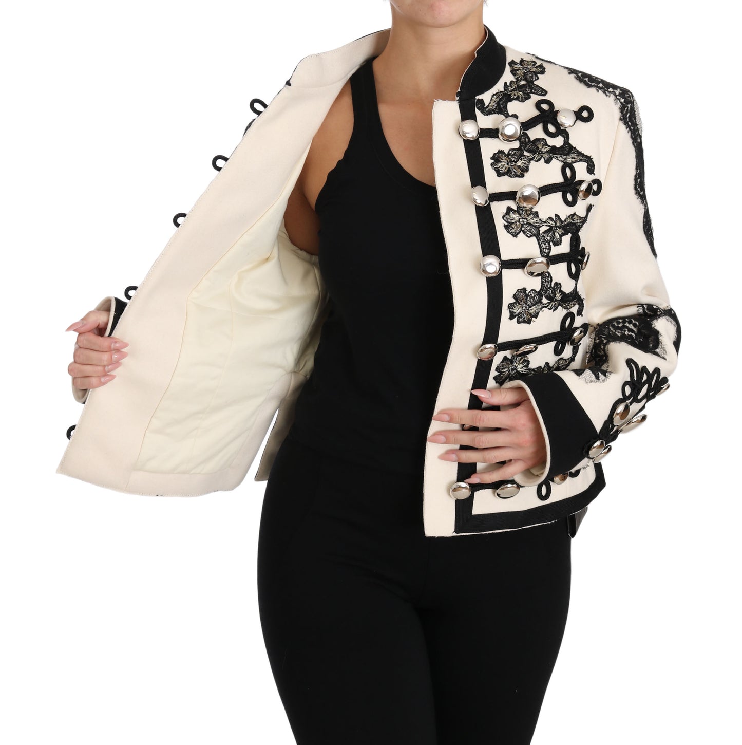 Elegant Off-White Baroque Jacket