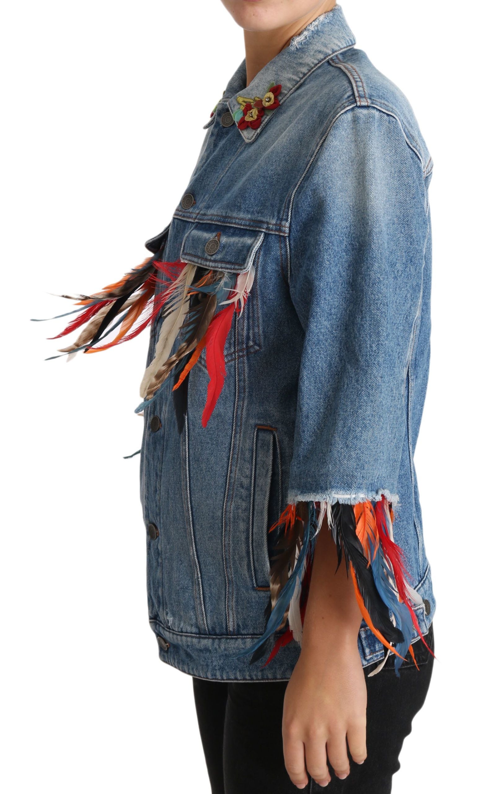 Floral Embroidered Denim Elegance Jacket