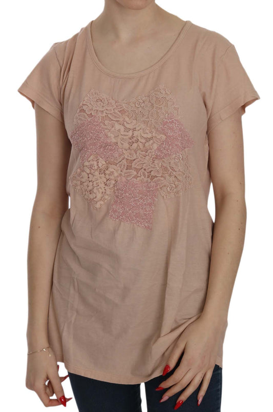 Elegant Cream Lace Round Neck Blouse