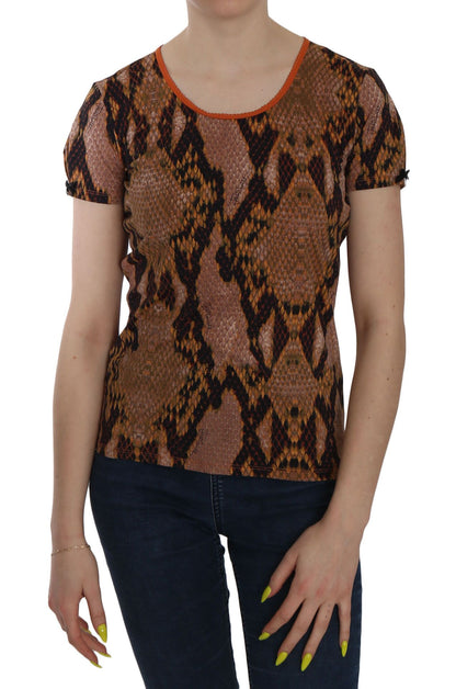 Alluring Brown Snake Skin Pattern Blouse