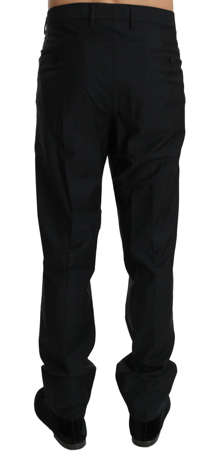 Elegant Black Virgin Wool Dress Pants