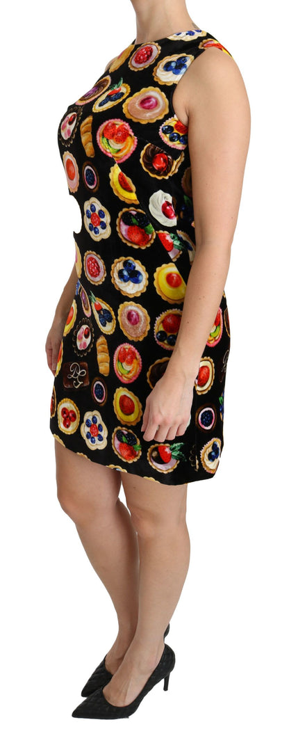 Chic Black Desserts Print Shift Mini Dress