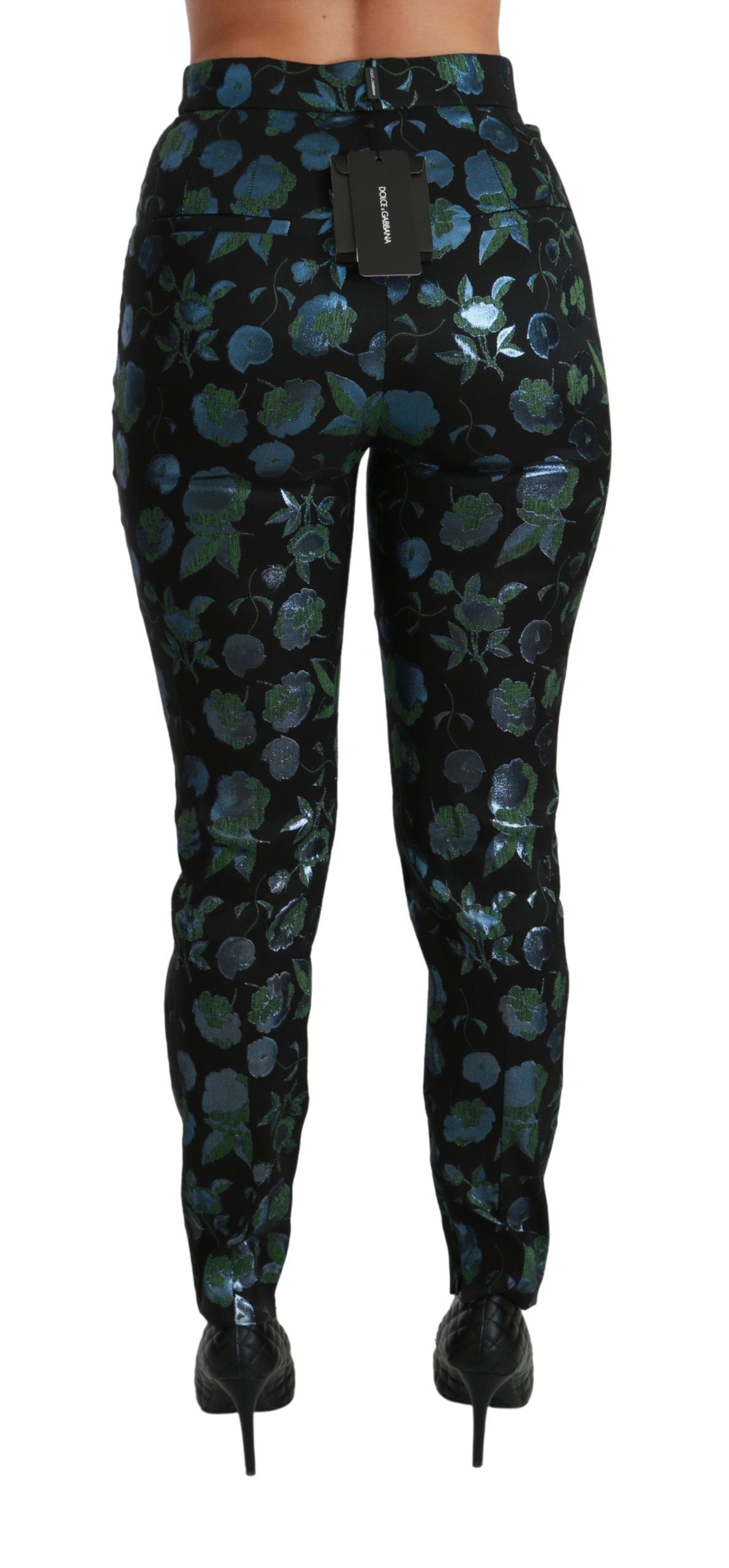 Floral High Waist Skinny Trousers