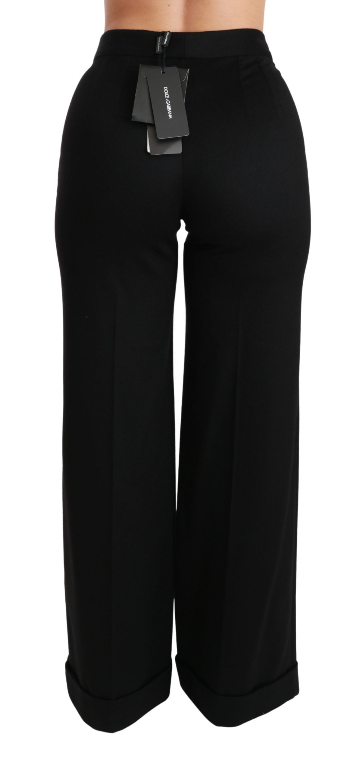 Elegant High Waist Flared Cashmere Pants