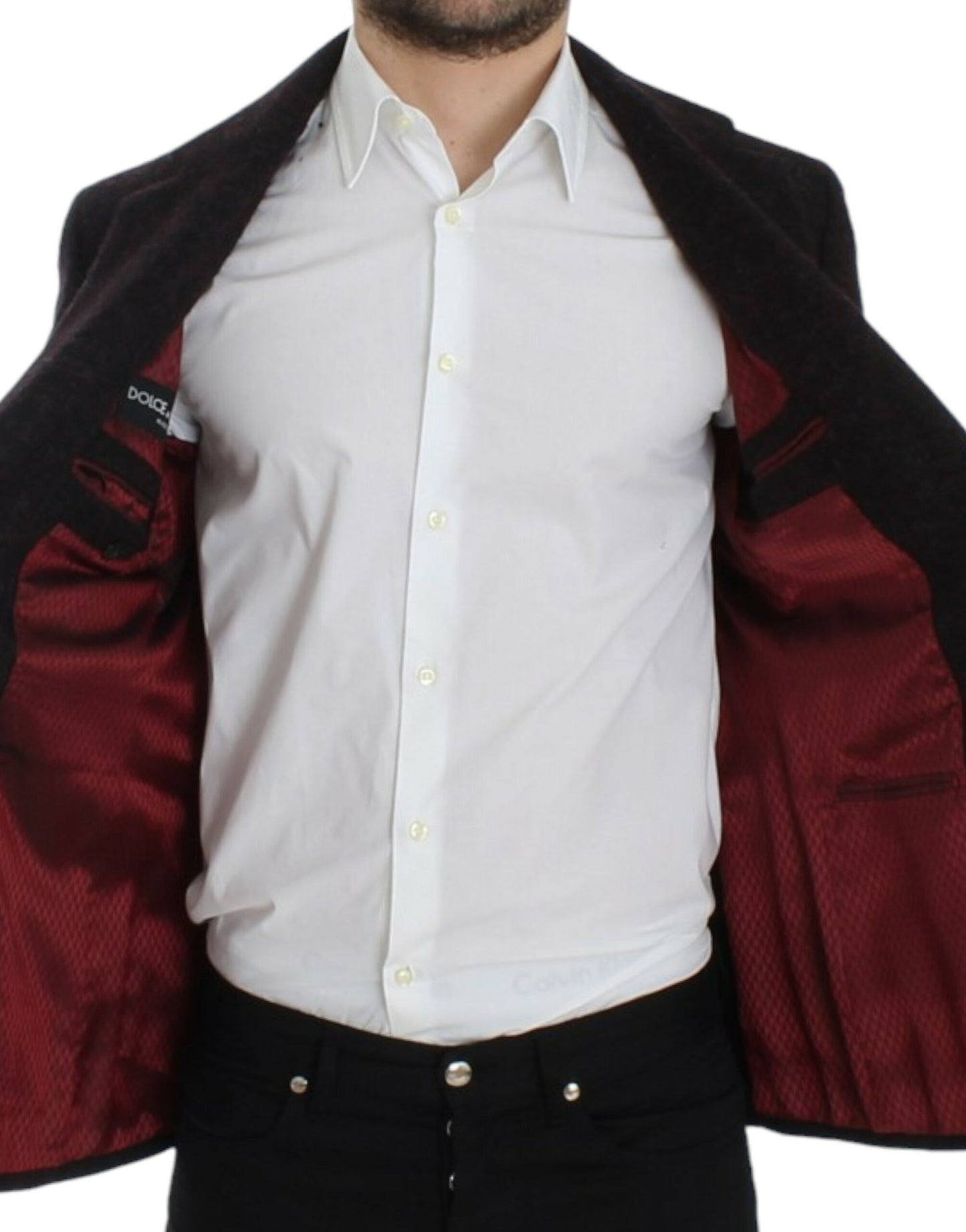 Bordeaux Alpaga Two-Button Blazer Jacket