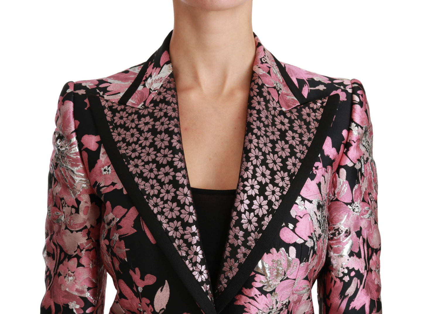 Elegant Floral Jacquard Blazer