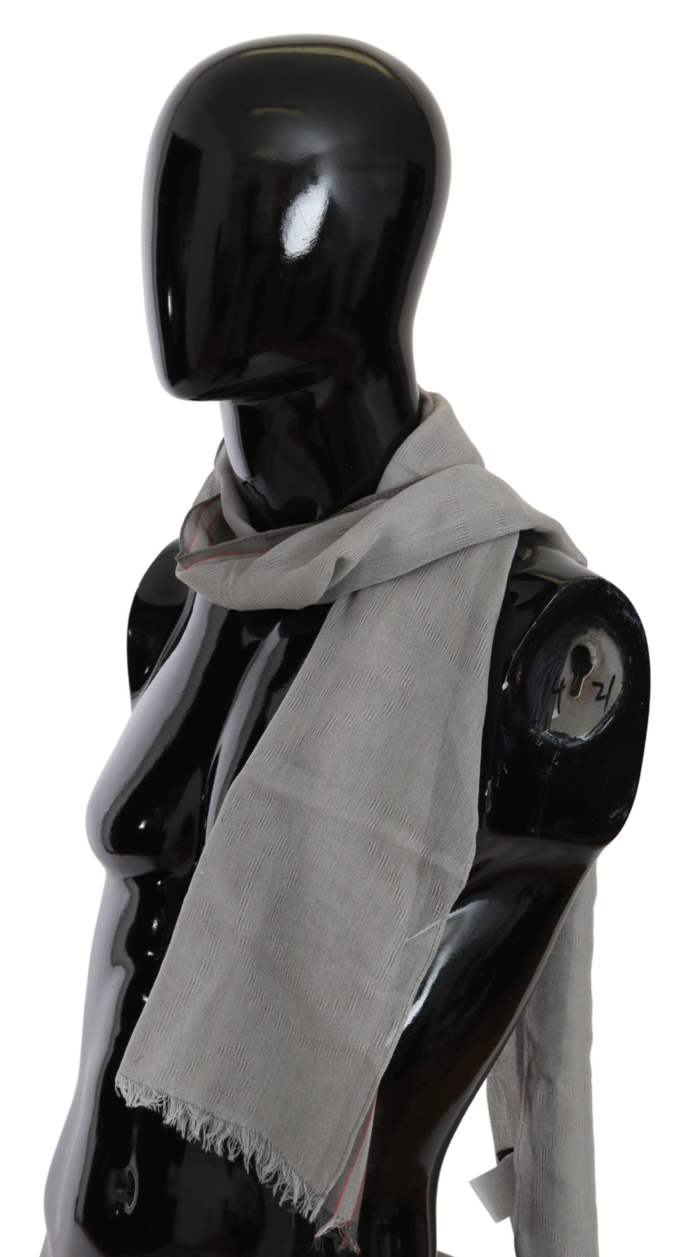 Elegant Gray Cotton Men's Scarf