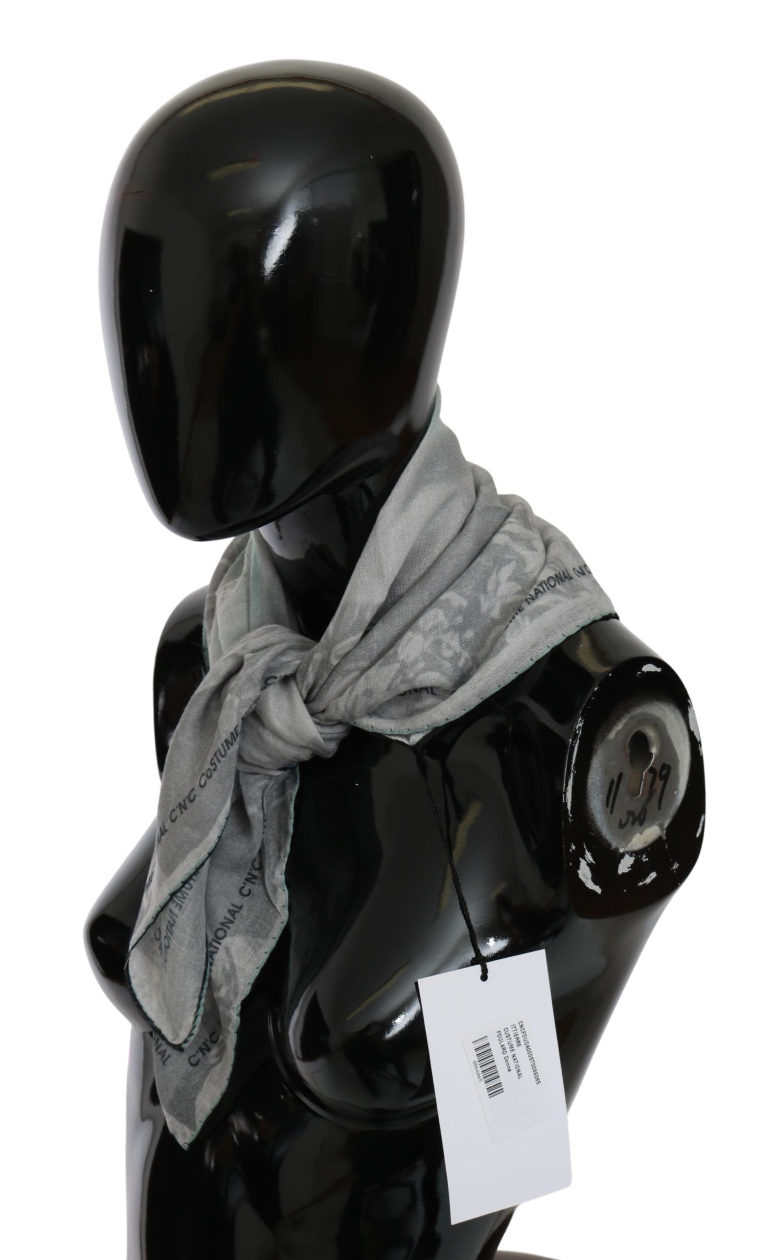 Elegant Gray Silk Scarf for Women