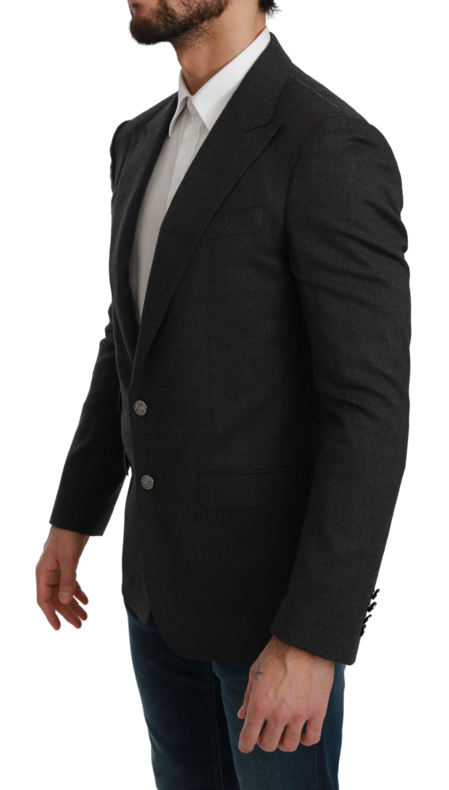 Elegant Gray Slim Fit Formal Blazer