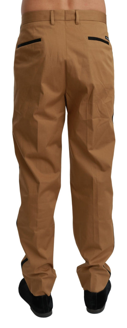 Elegant Slim Fit Brown Casual Pants