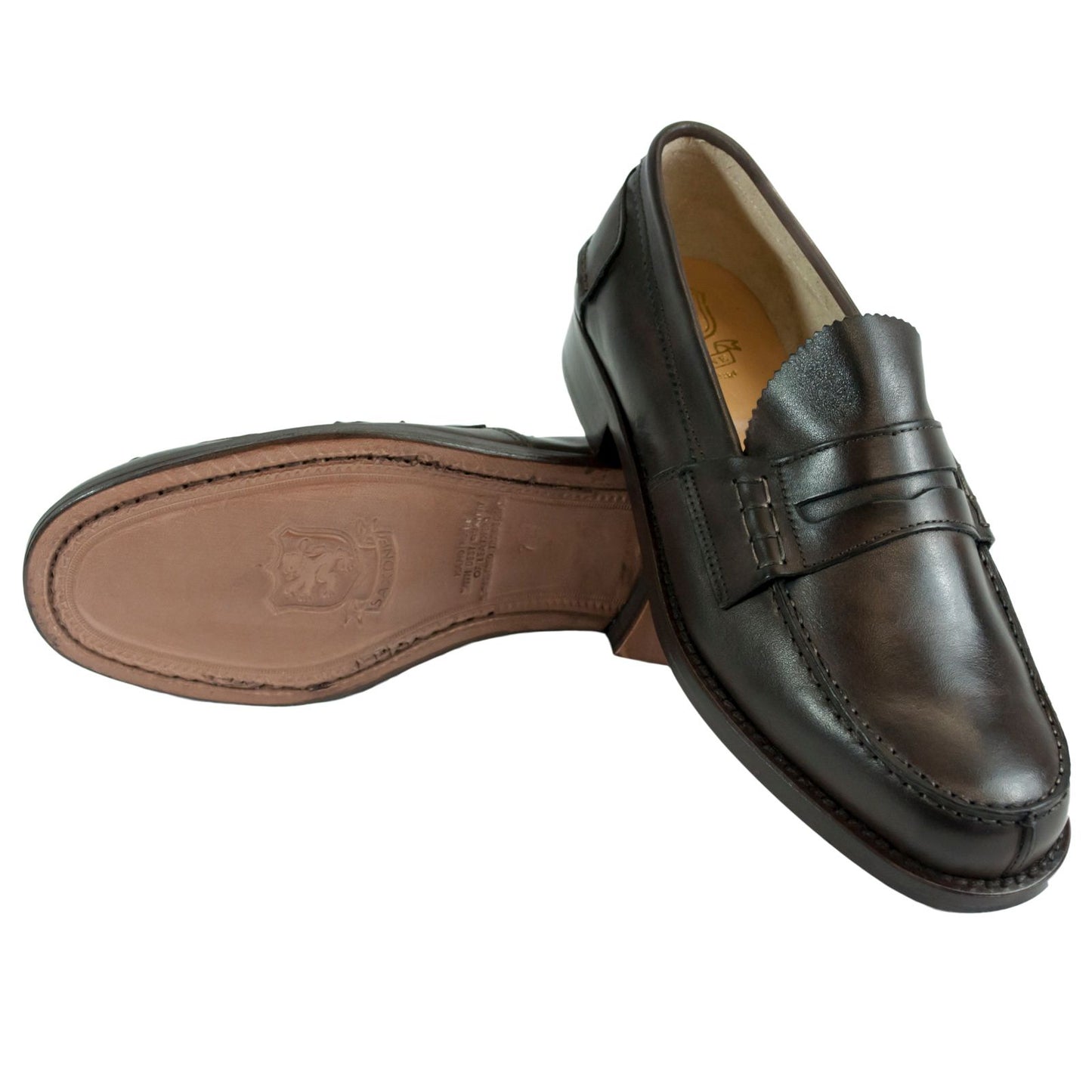 Elegant Dark Brown Leather Loafers for Men