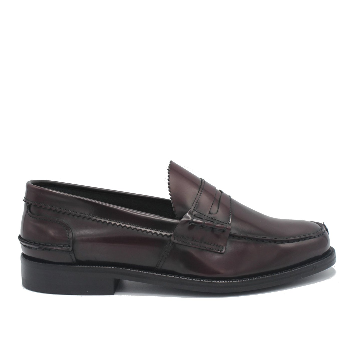 Elegant Bordeaux Calf Leather Loafers