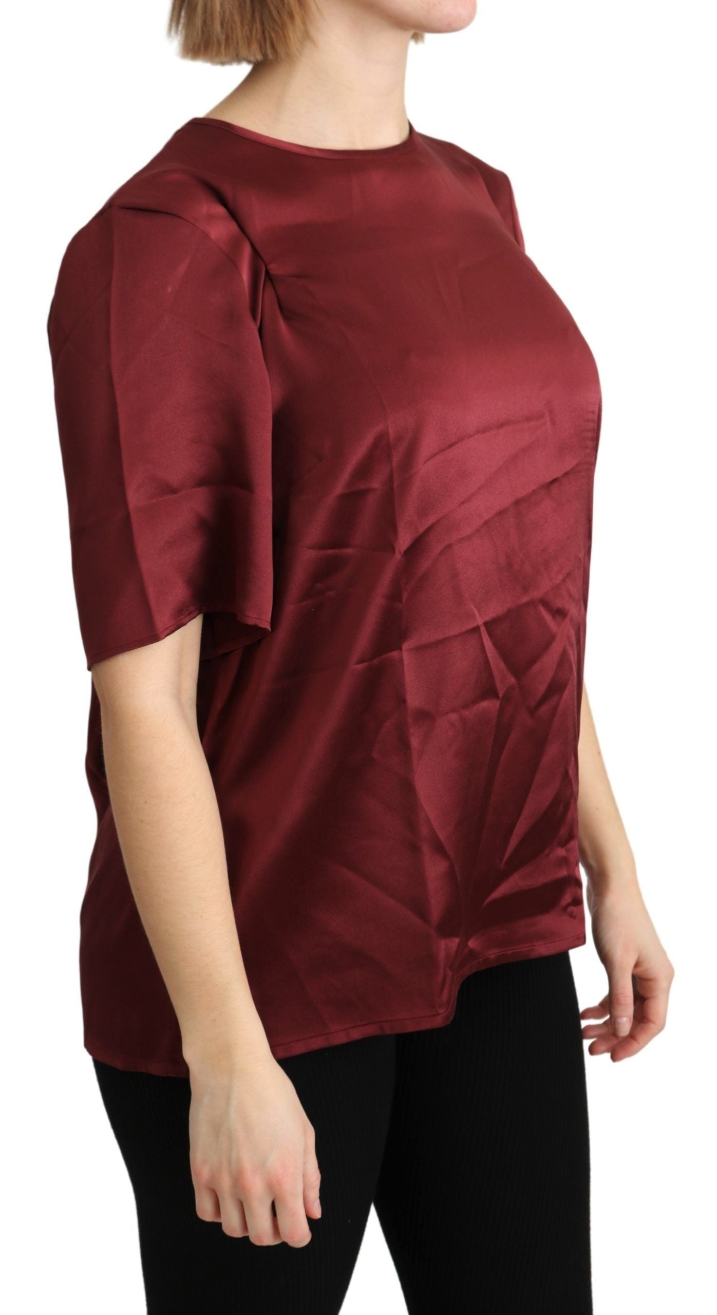 Elegant Silk Bordeaux Blouse