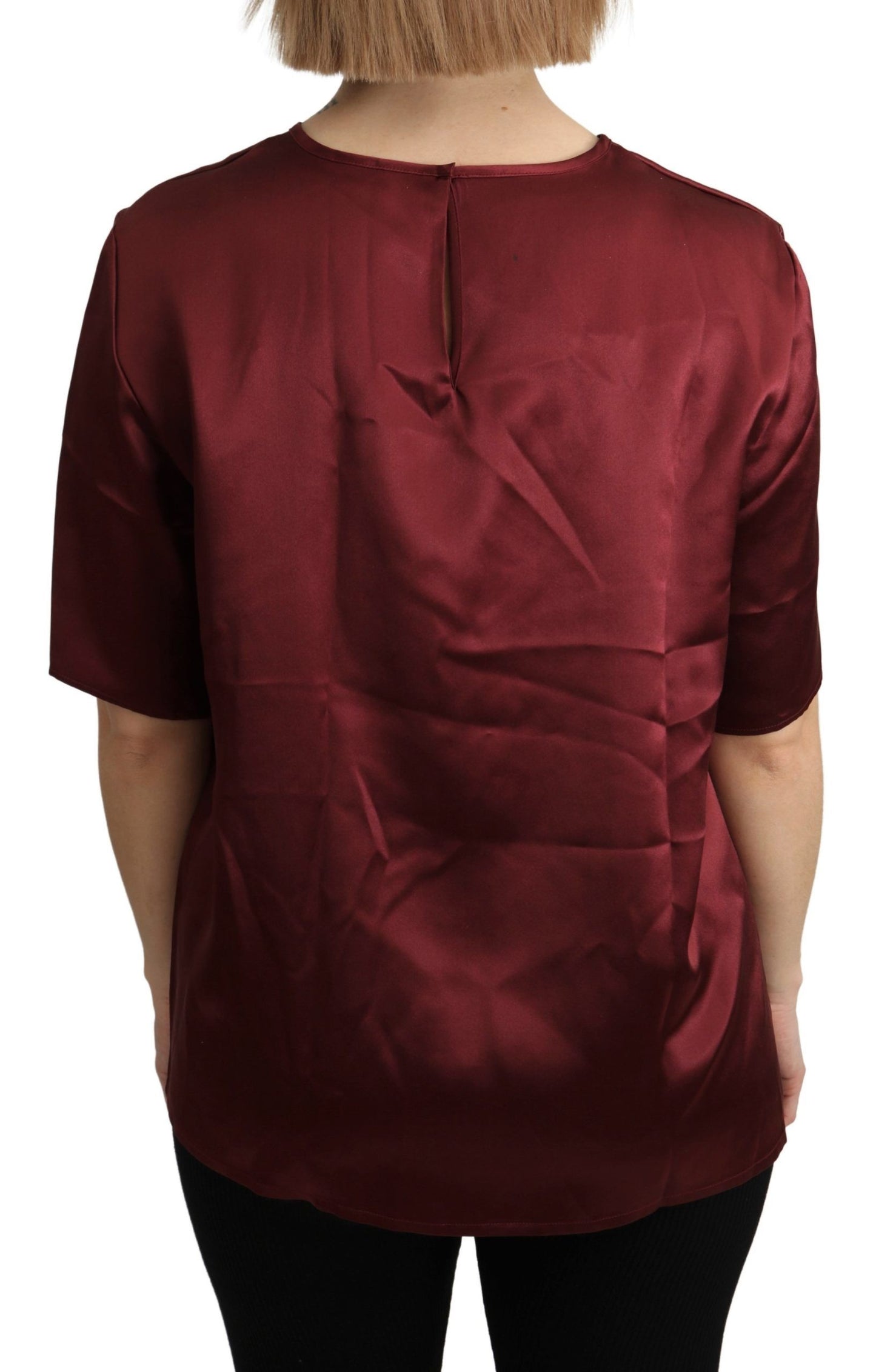 Elegant Silk Bordeaux Blouse