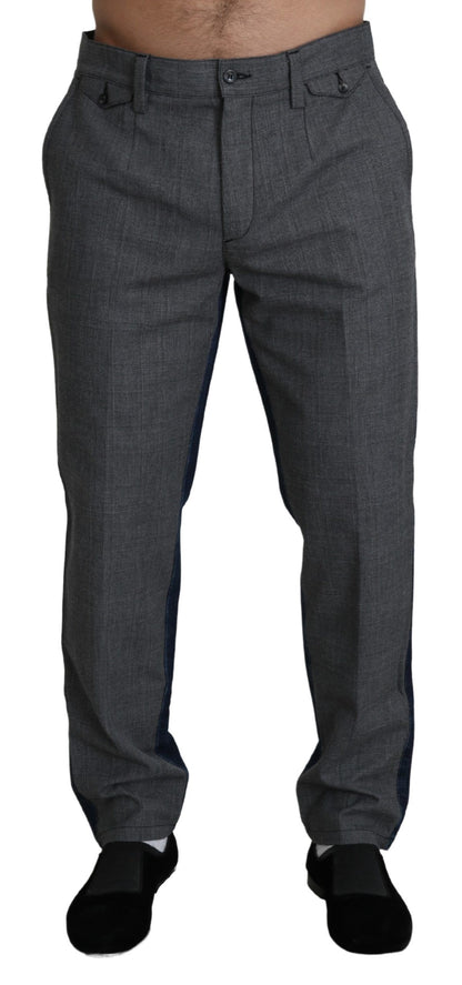 Sleek Two-Tone Cotton Trousers