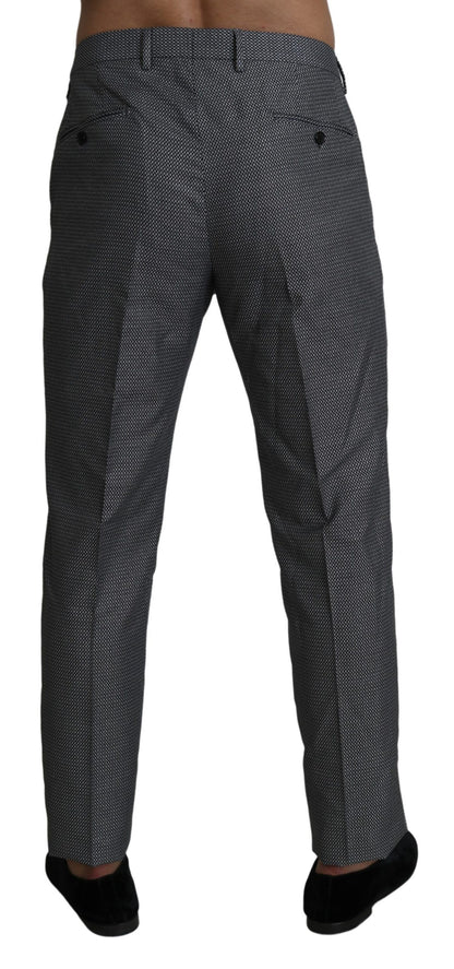 Elegant Gray Slim Fit Dress Trousers