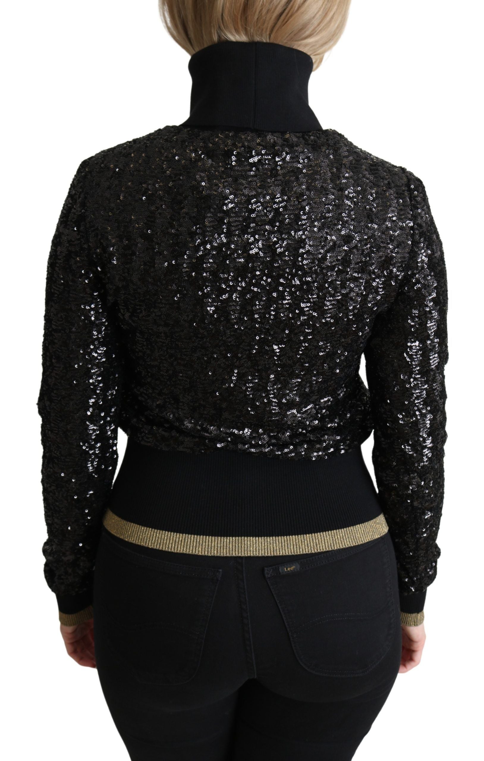 Elegant Sequined Turtleneck Sweater