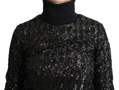 Elegant Sequined Turtleneck Sweater