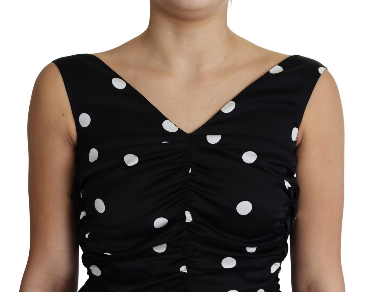 Elegant Polka Dot Silk Charmeuse Dress