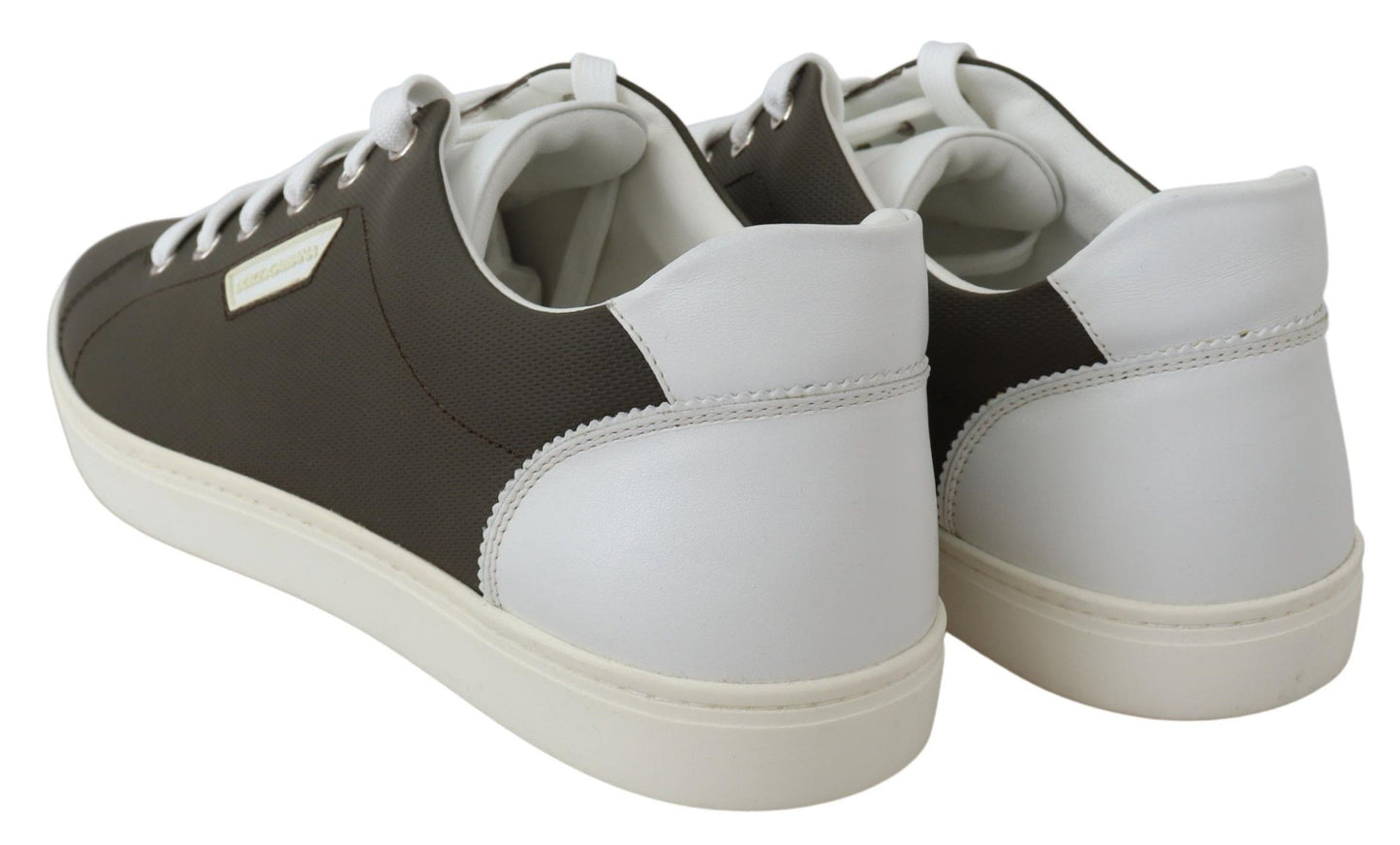 Sleek White Leather Low Top Sneakers