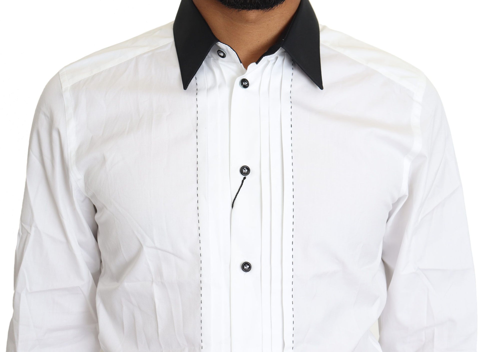 Elegant White Slim Fit Dress Shirt