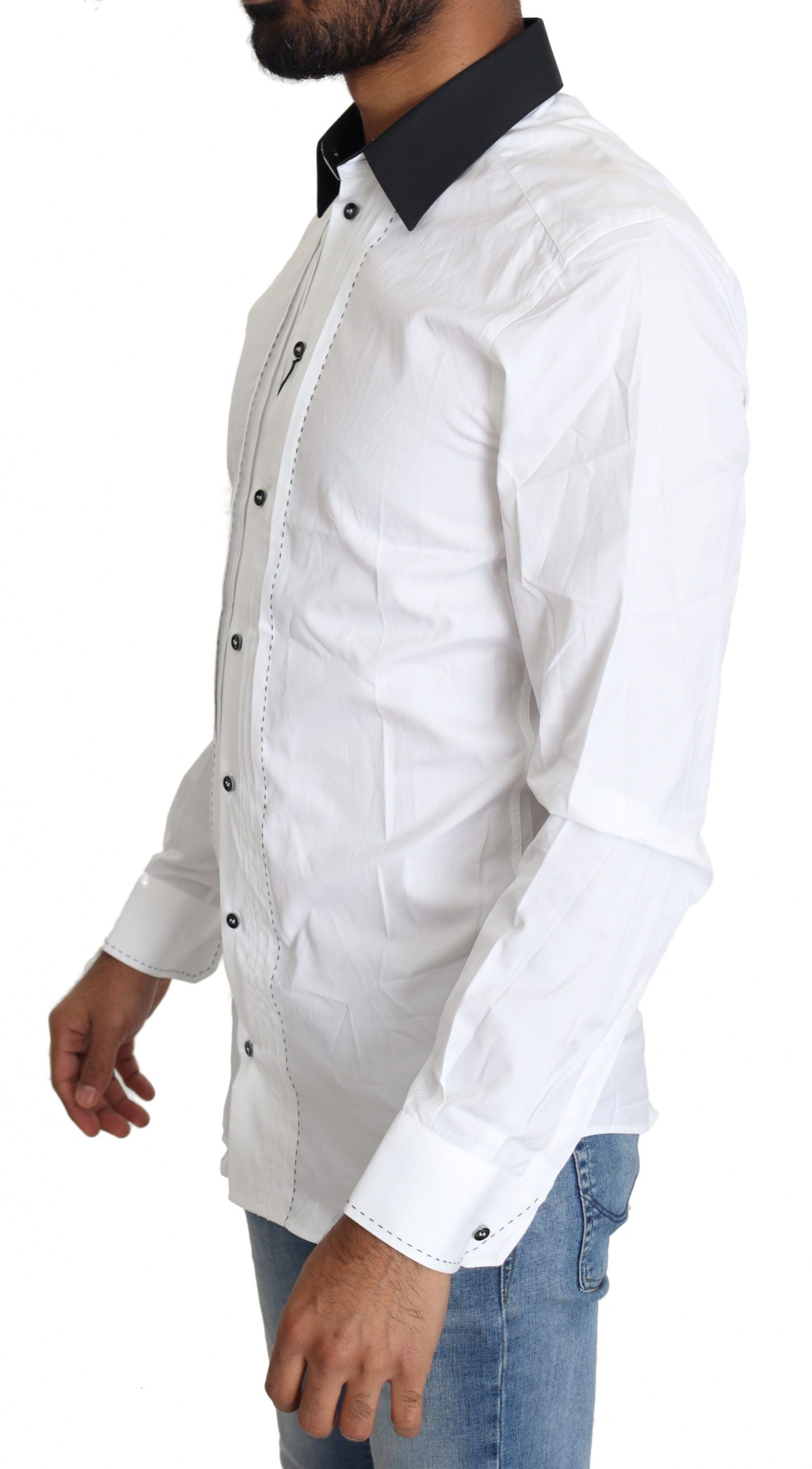 Elegant White Slim Fit Dress Shirt