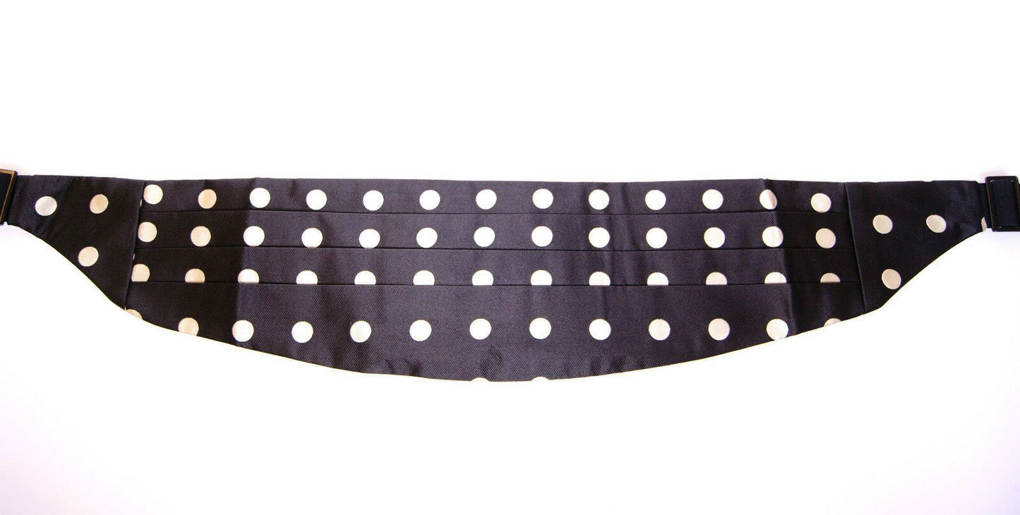 Elegant Silk Black Polka Dot Cummerbund