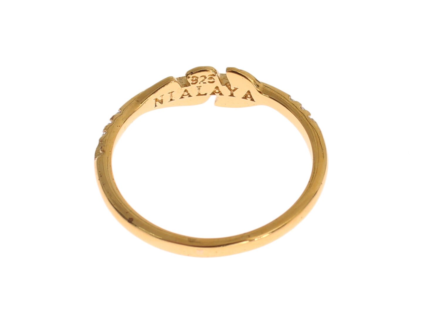 Elegant Gold Plated Sterling Silver CZ Ring