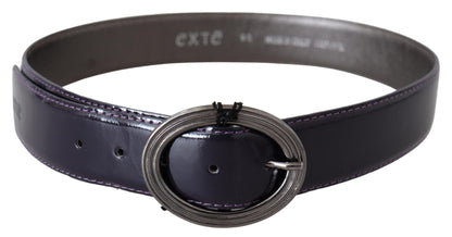 Elegant Purple Leather Waist Belt