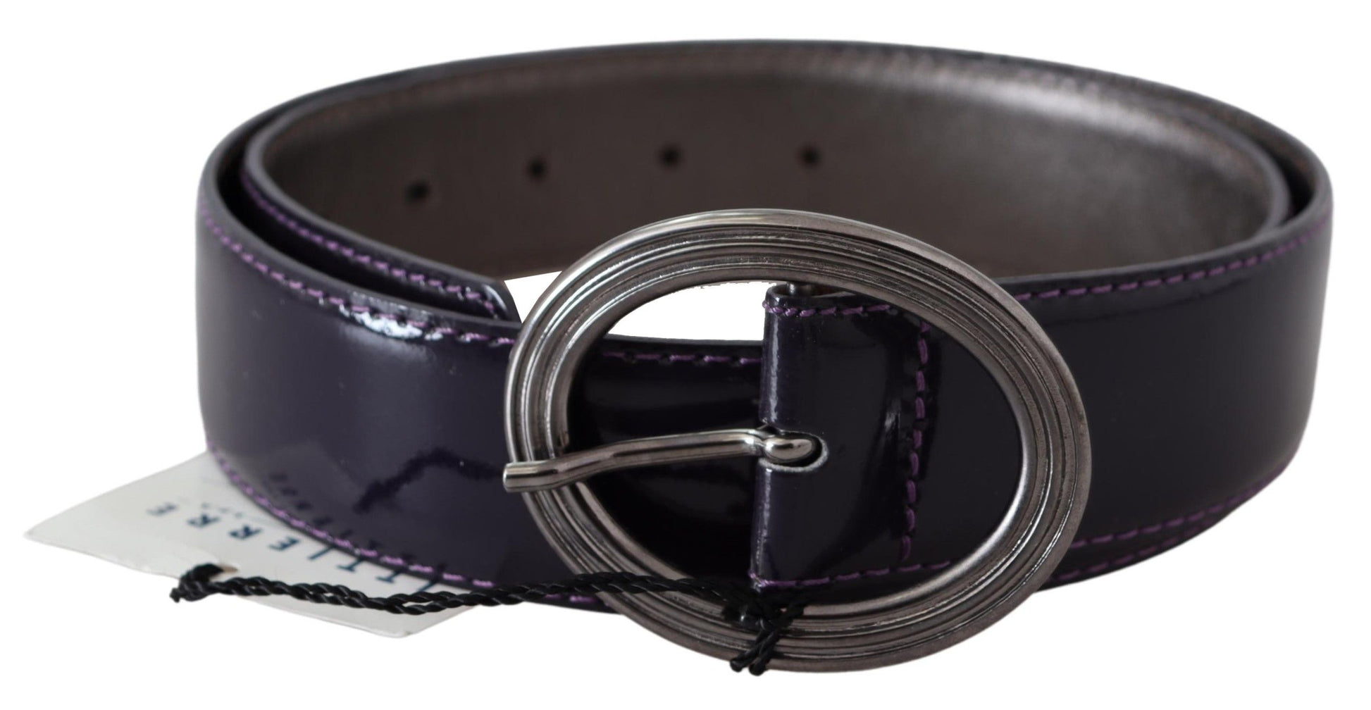 Elegant Purple Leather Waist Belt