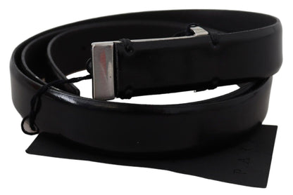 Elegant Black Leather Waist Belt