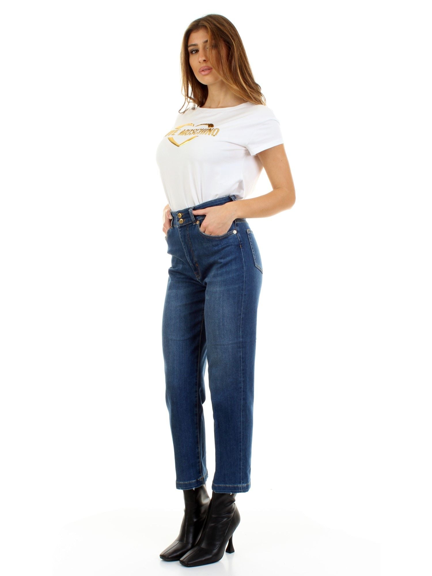 Blue Cotton Women Jeans