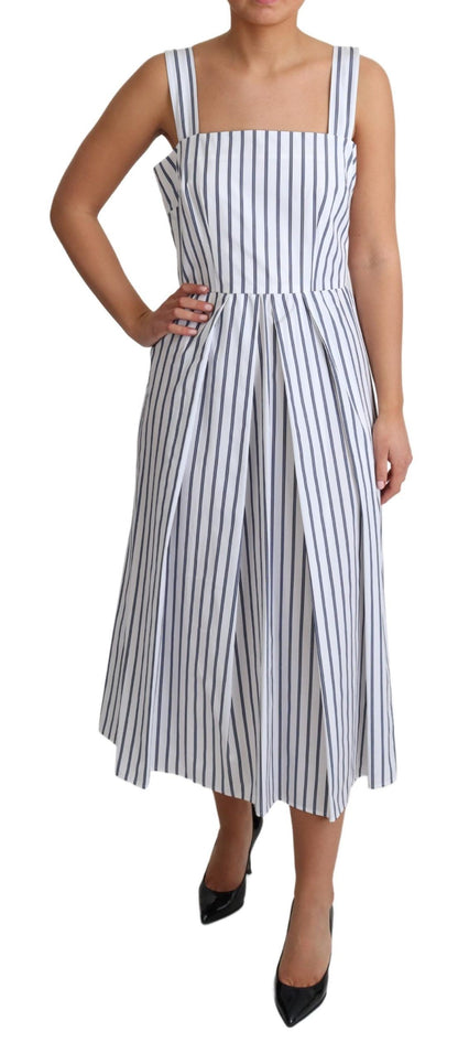 Elegant Sleeveless A-Line Striped Dress