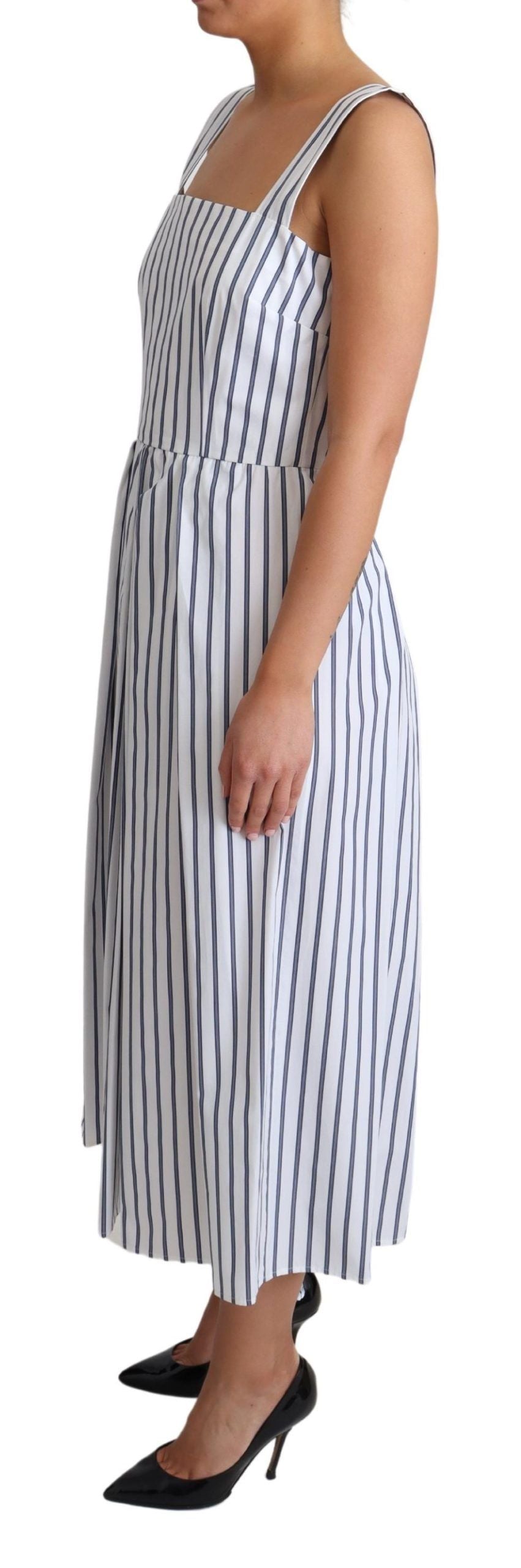 Elegant Sleeveless A-Line Striped Dress