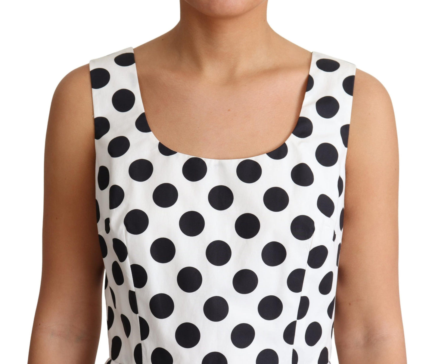 Elegant Polka Dot Sleeveless A-Line Dress