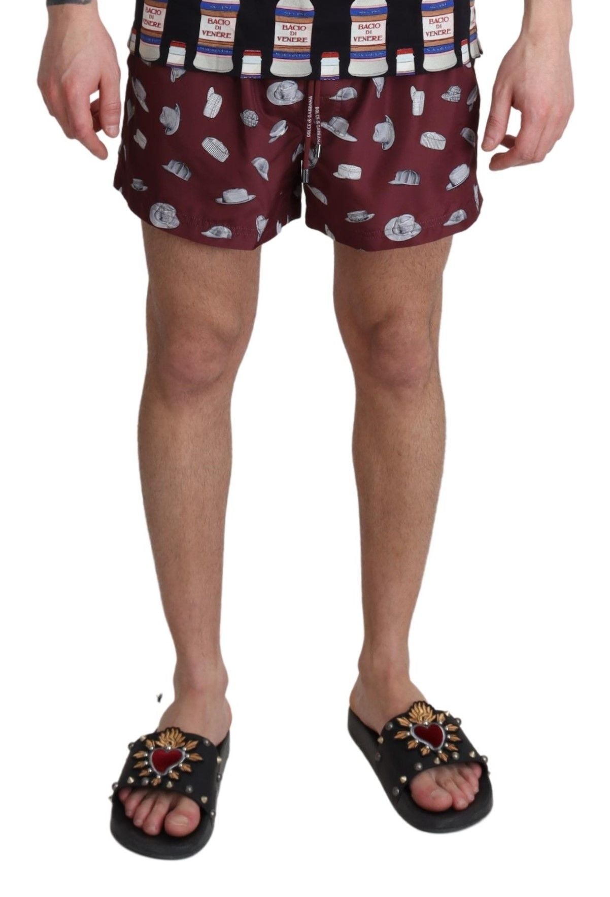 Maroon Elegance Men's Swimming Trunks