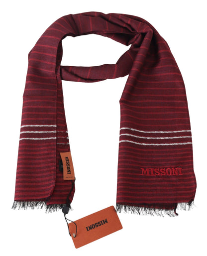 Chic Wool Silk Blend Striped Scarf