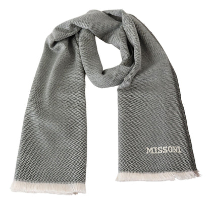 Plush Zigzag Cashmere Scarf in Gray