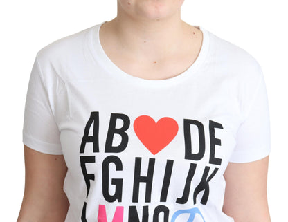 Chic Alphabet Print Cotton Tee