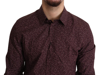 Floral Elegance Gold Dress Shirt