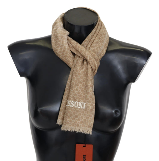 Elegant Wool Scarf with Signature Design