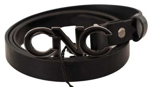 Elegant Black Leather Fashion Belt