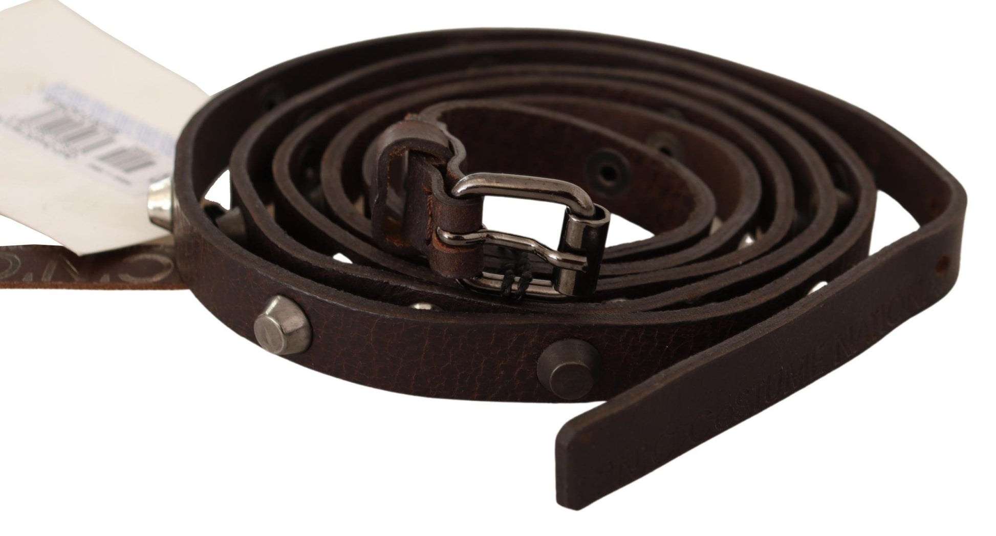 Chic Brown Leather Fashion Belt with Silver Buckle