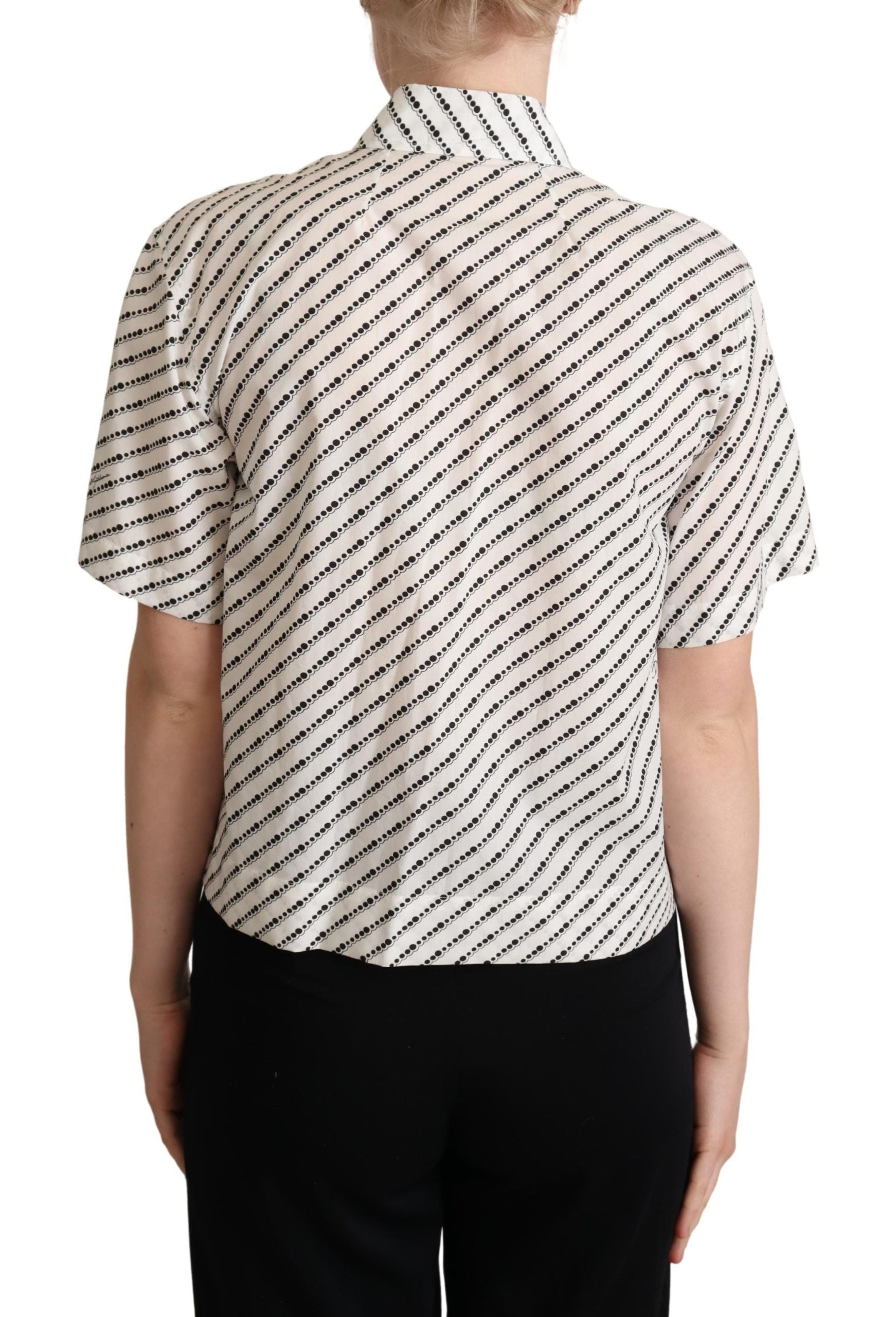 Elegant Dotted Cotton Polo Top