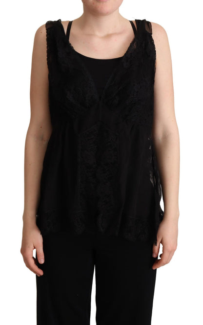 Lustrous Silk-Blend Lace Trim Camisole