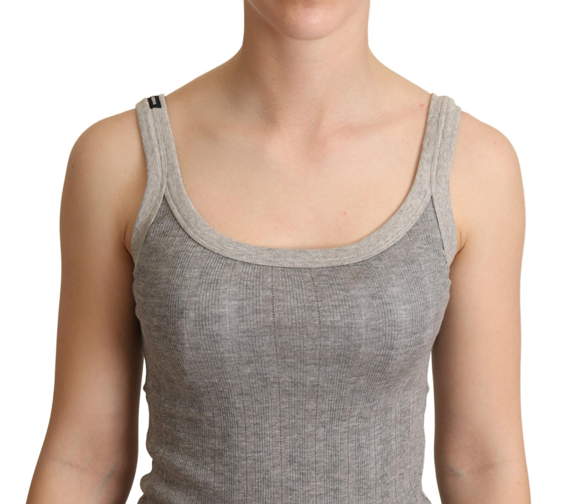 Chic Sleeveless Gray Tank Top