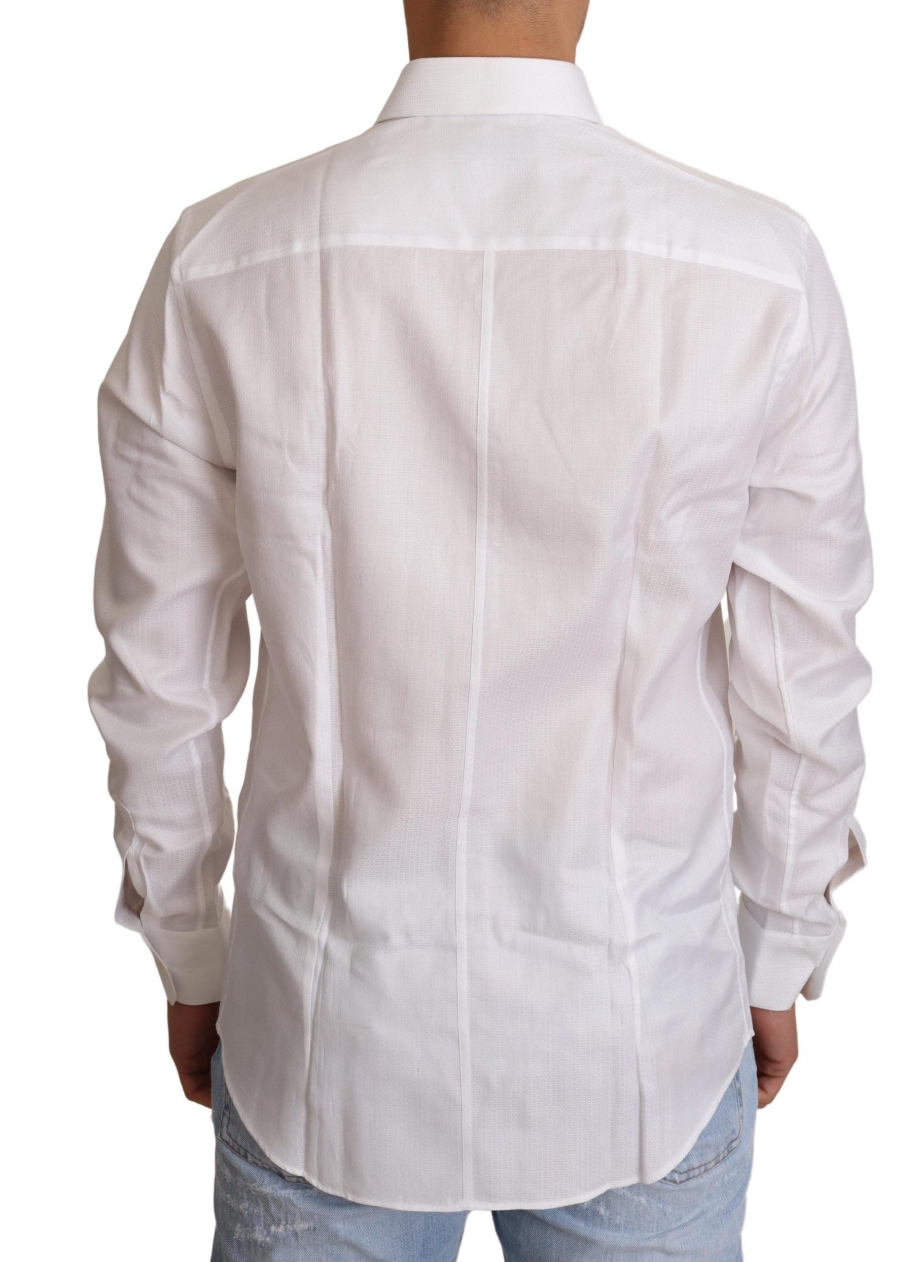 Elegant White Martini Slim Fit Dress Shirt