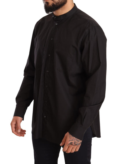 Elegant Black 100% Cotton Men's Shirt